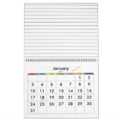 ページが並んだ電球Lg学年カレンダー カレンダー (1月 2027)