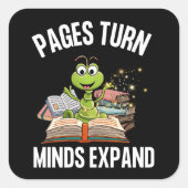 ページが心を変えるブックワームを拡張 スクエアシール (正面)