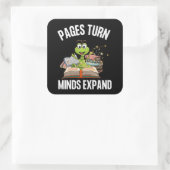 ページが心を変えるブックワームを拡張 スクエアシール (バッグ)