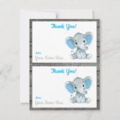 ページごとに２枚　ありがとうカード　象の少年シャワー 招待状 (正面)