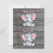 ページごとに２枚　感謝カード　象の女の子　シャワーパーティー 招待状 (裏面)