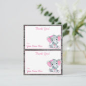 ページごとに2枚のサンキューカーズ゛ 象の女の子のシャワー 招待状 (スタンド正面)