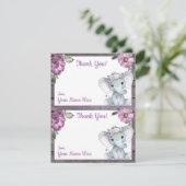 ページごとに2枚のサンキューカーズ゛ 象の女の子シャワー 招待状 (スタンド正面)