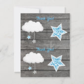 ページごとに2枚の感謝カード 象の男の子シャワー 招待状 (裏面)