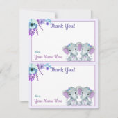 ページに2枚のサンキューカーズ゛ エレファント ツインシャワー 招待状 (正面)