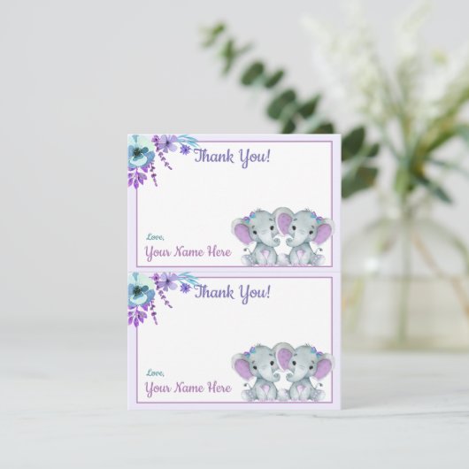 ページに2枚のサンキューカーズ゛ エレファント ツインシャワー 招待状 (スタンド正面)