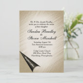 ページのアンティーク金ゴールド結婚式招待状 招待状 (スタンド正面)