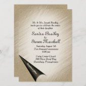 ページのアンティーク金ゴールド結婚式招待状 招待状