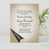 ページのアンティーク金ゴールド結婚式招待状 招待状 (スタンド正面)