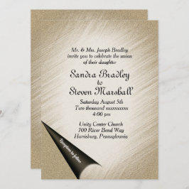 ページのアンティーク金ゴールド結婚式招待状 招待状