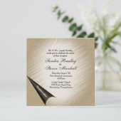 ページのアンティーク金ゴールド結婚式招待状 招待状 (スタンド正面)