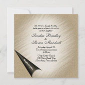 ページのアンティーク金ゴールド結婚式招待状 招待状 (正面)