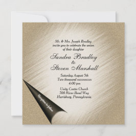 ページのアンティーク金ゴールド結婚式招待状 招待状