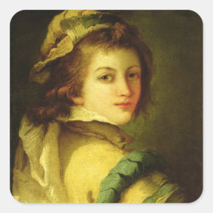 ページのポートレート, 1762-70 (キャンバス上の油) スクエアシール