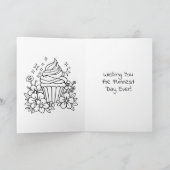 ページの塗りと色付けパーソナライズされた誕生日 カード (内部)