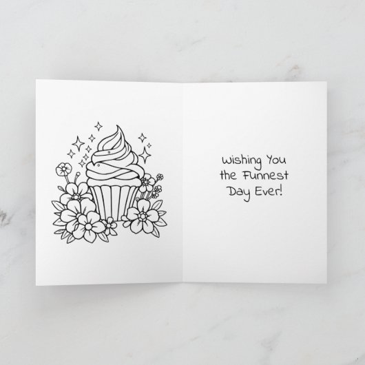 ページの塗りと色付けパーソナライズされた誕生日 カード (内部)