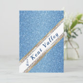 ページェントのサッシュの旗のグリッターの招待状 招待状 (スタンド正面)