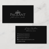 ページェント黒白クラウン&タイポグラフィ 名刺 (正面/裏面)