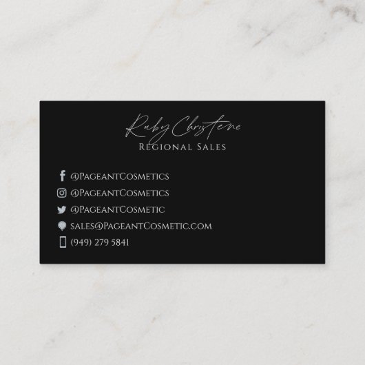 ページェント黒白クラウン&タイポグラフィ 名刺 (裏面)