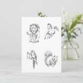 ページスケッチの色を付子供へける 招待状 (スタンド正面)