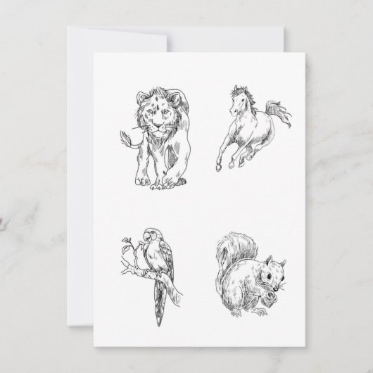 ページスケッチの色を付子供へける 招待状 (正面)