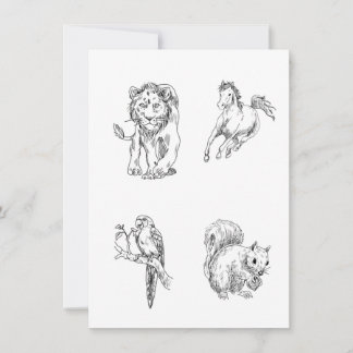 ページスケッチの色を付子供へける 招待状