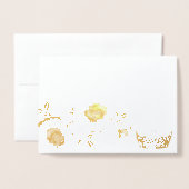 ページャントクラウン&バラつる植物サンキューカードゴールドフォイル 箔カード (封筒付き正面)