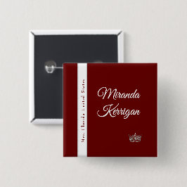 ページントサッシボタンピン |赤い背景クラウン 缶バッジ