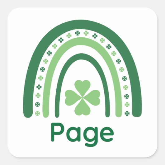 ページ名クローバーボホレインボー スクエアシール (正面)