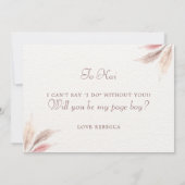 ページ少年にしてくれませんか？ ウェディングパーティーのお願いメッセージカード 招待状 (裏面)