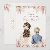 ページ少年にしてくれませんか？ ウェディングパーティーのお願いメッセージ 招待状 (正面/裏面)