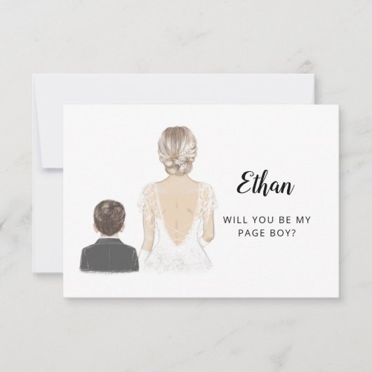 ページ少年にしてくれませんか? プロポーズ用フラットカード 招待状 (正面)