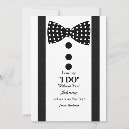 ページ少年のリクエストカード 招待状 (正面)