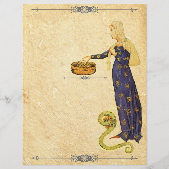 ページ空白のレターヘッドの中世の影 (正面)