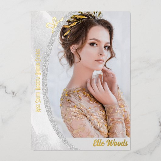 ページ�ェント用マーブルアイスホイルサインカード 箔招待状 (正面)