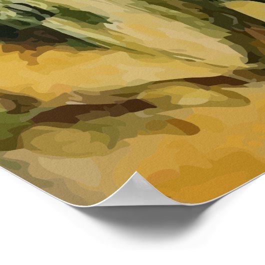 ペースの設定、自動車vs蒸気機関車 ポスター (角)