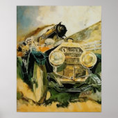 ペースの設定、自動車vs蒸気機関車 ポスター (正面)