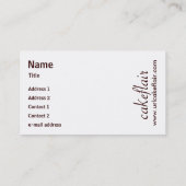 ペーストリー作りの職人の名刺 名刺 (裏面)