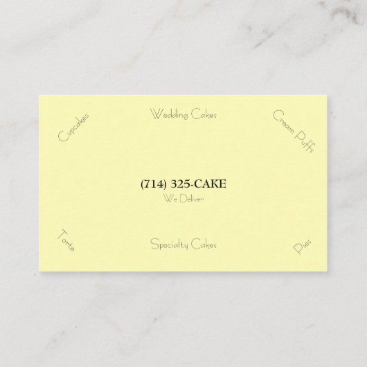 ペーストリー作りの職人の名刺 名刺 (裏面)