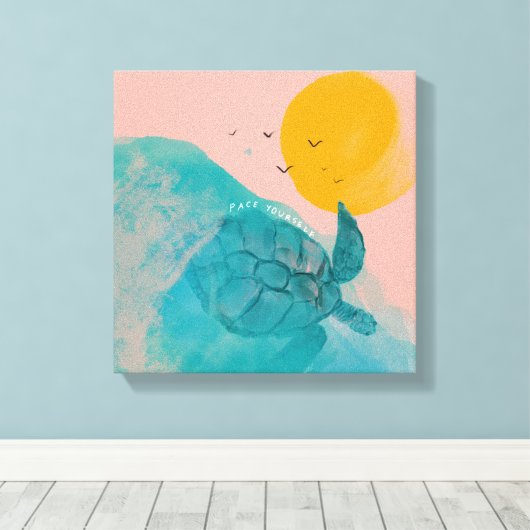 ペースユアシーカメ感動的ビーチハウス キャンバスプリント (インサイチュ (ウッドフロア))