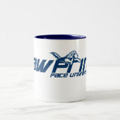 ペース大学-足のプリントのマグ ツートーンマグカップ (中央)