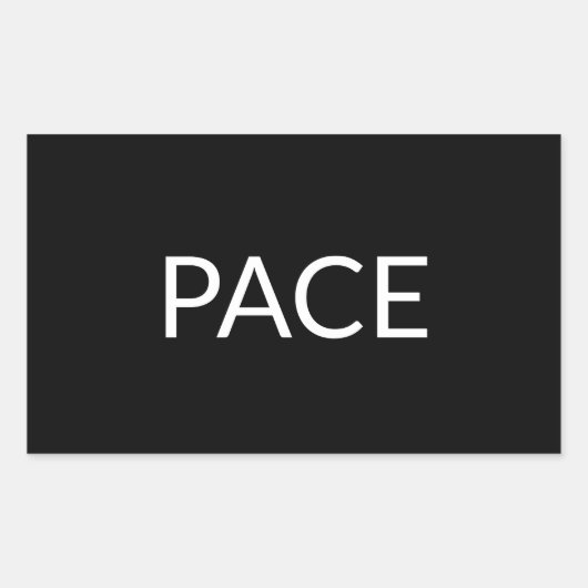 ペース白黒イタリアン平和ミニマシンプルリスト 長方形シール (正面)