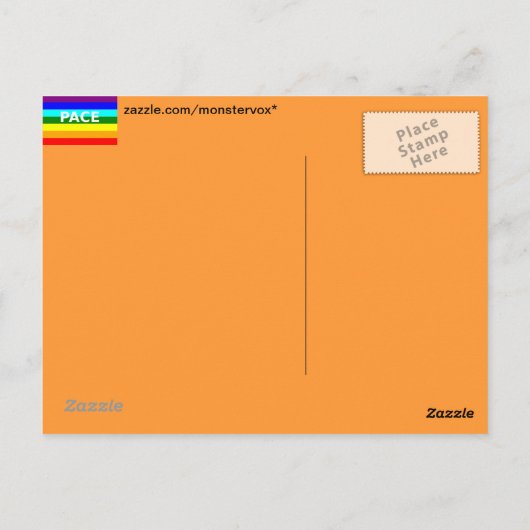 ペース（平和）国旗のイタリアンはがき ポストカード (裏面)