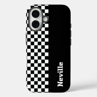 ペーソナル化ツートンチェッカーボード iPhone 16ケース