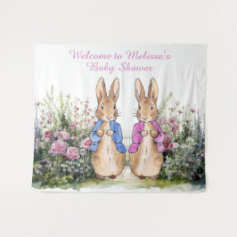 ペーターとフロッピーベイビーシャワーをパーソナライズ大 タペストリー