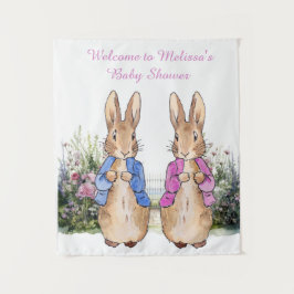 ペーターとフロッピーベイビーシャワーをパーソナライズ小 タペストリー