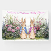 ペーターとFLOPSY赤ちゃんシャワーをパーソナライズ 横断幕 (横)