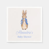 ペーターのパーソナライズうさぎの赤ちゃんシャワー気球 スタンダードカクテルナプキン (正面)