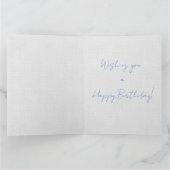 ペーターのパーソナライズうさぎグレーのリネン サンキューカード (内部)