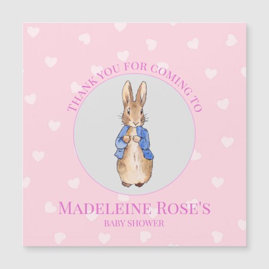 ペーターのパーソナライズウサギの赤ちゃんシャワーありがとう (正面)